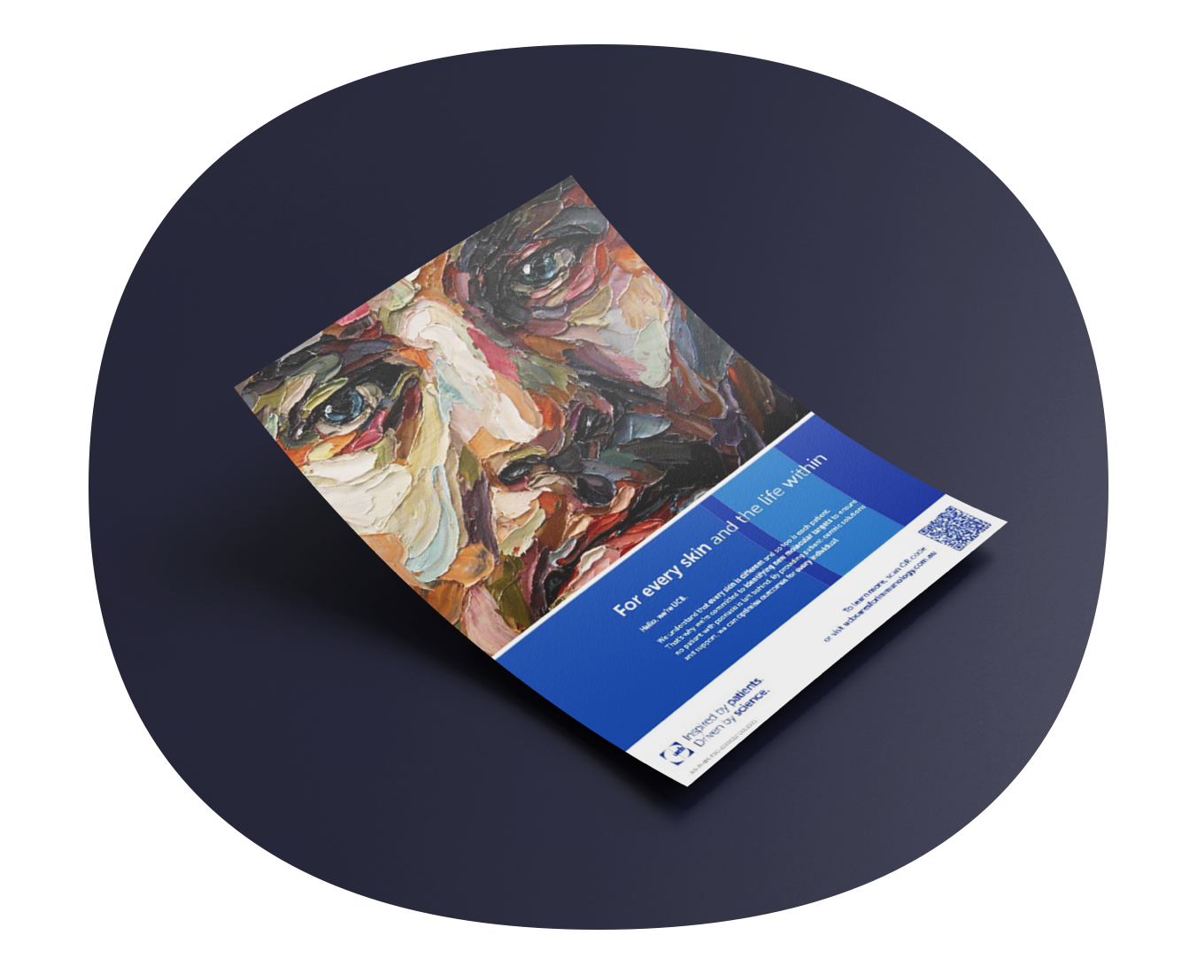 UCB patient-centric campaign featuring a painted portrait